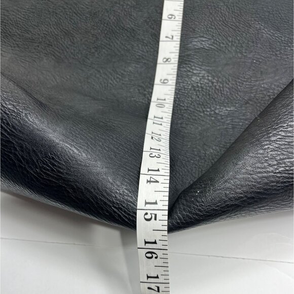 Large Black/Brown reversibleLeather Tote Bag 19x16 Inches 82c - Picture 3 of 15